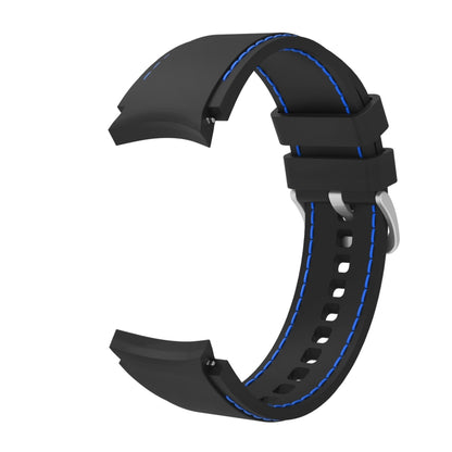 For Samsung Galaxy Watch4 / Watch4 Classic Silicone Stitching Watch Band(Black Blue) - Watch Bands by buy2fix | Online Shopping UK | buy2fix