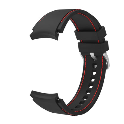 For Samsung Galaxy Watch4 / Watch4 Classic Silicone Stitching Watch Band(Black Red) - Watch Bands by buy2fix | Online Shopping UK | buy2fix