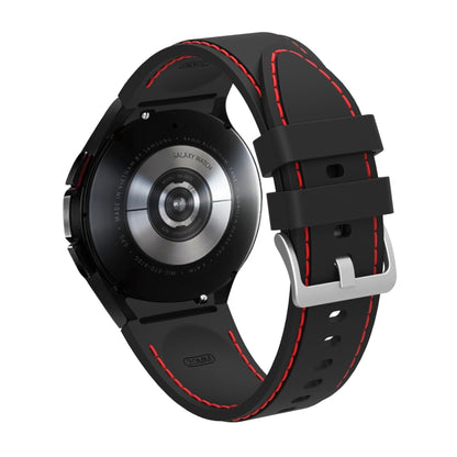 For Samsung Galaxy Watch4 / Watch4 Classic Silicone Stitching Watch Band(Black Red) - Watch Bands by buy2fix | Online Shopping UK | buy2fix