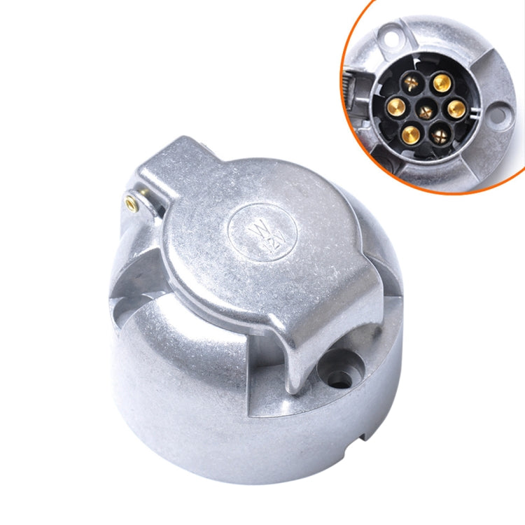 A0201 12V 7 Pin Round Plug Female Metal Trailer Adapter Connector Boat Carvan EU Plug - Terminal connectors by buy2fix | Online Shopping UK | buy2fix