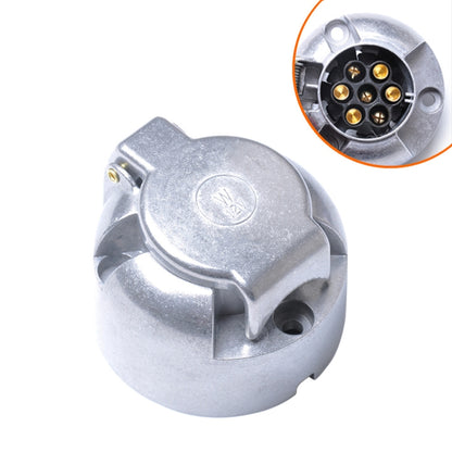 A0201 12V 7 Pin Round Plug Female Metal Trailer Adapter Connector Boat Carvan EU Plug - Terminal connectors by buy2fix | Online Shopping UK | buy2fix