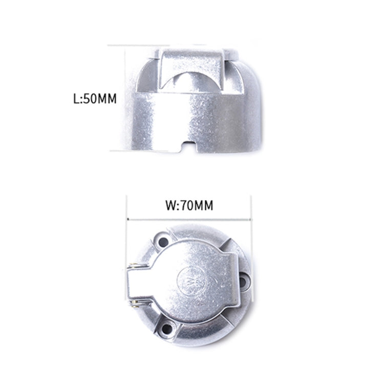 A0201 12V 7 Pin Round Plug Female Metal Trailer Adapter Connector Boat Carvan EU Plug - Terminal connectors by buy2fix | Online Shopping UK | buy2fix