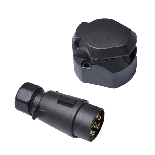 A0226 12V 7-pin Plastic Trailer Connector Socket + Plug EU - Terminal connectors by buy2fix | Online Shopping UK | buy2fix