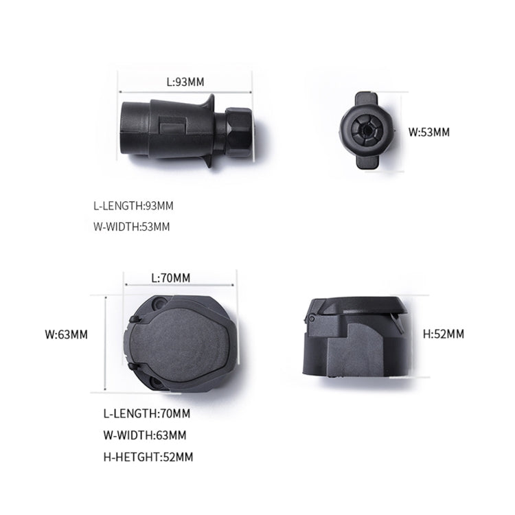 A0226 12V 7-pin Plastic Trailer Connector Socket + Plug EU - Terminal connectors by buy2fix | Online Shopping UK | buy2fix