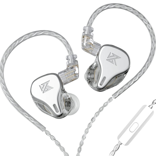 KZ DQ6 3-unit Dynamic HiFi In-Ear Wired Earphone With Mic(Silver)