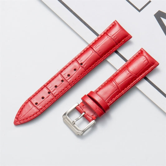 16mm Calf Leather Watch Band(Red) - Watch Bands by buy2fix | Online Shopping UK | buy2fix