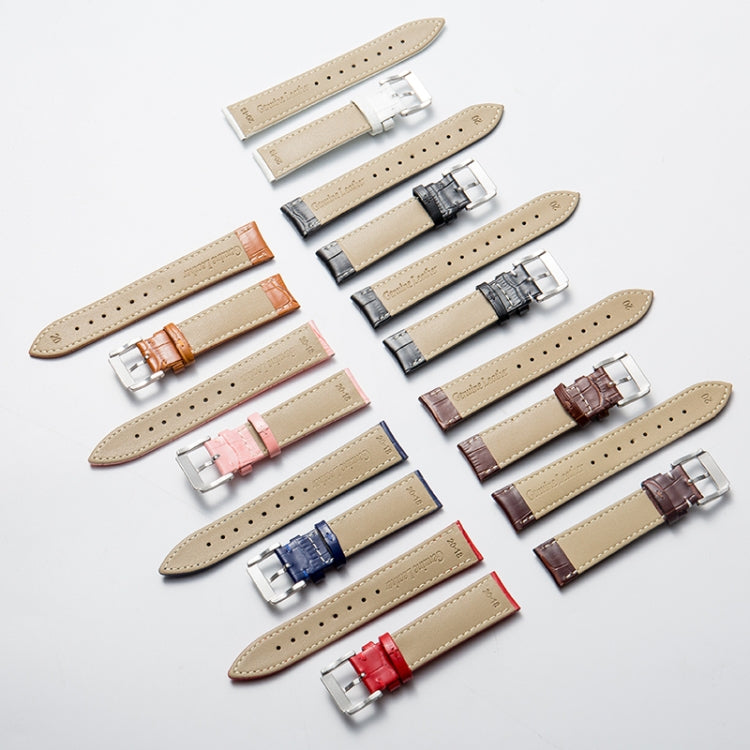 16mm Calf Leather Watch Band(Pink) by buy2fix