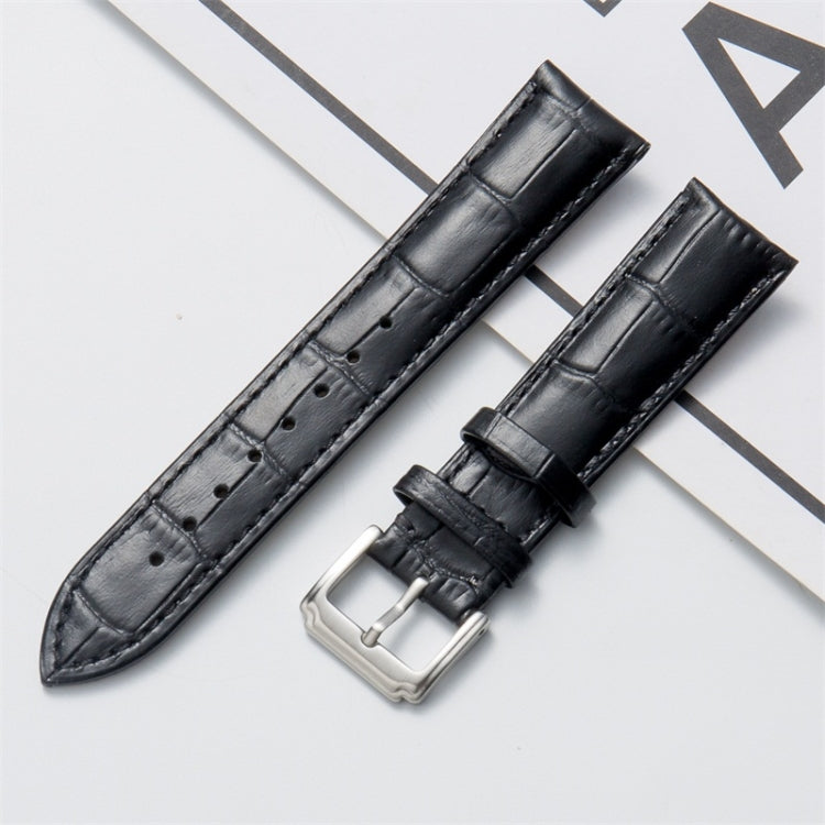 18mm Calf Leather Watch Band(Black) - Watch Bands by buy2fix | Online Shopping UK | buy2fix