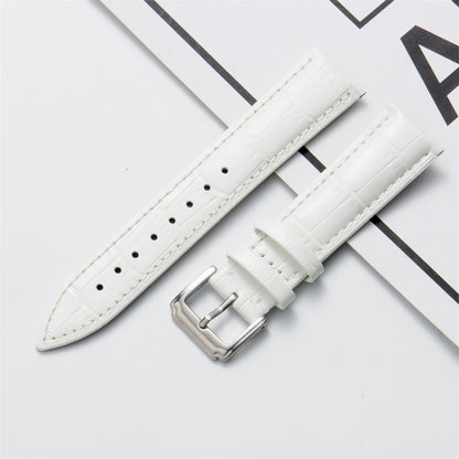 20mm Calf Leather Watch Band(White) - Watch Bands by buy2fix | Online Shopping UK | buy2fix
