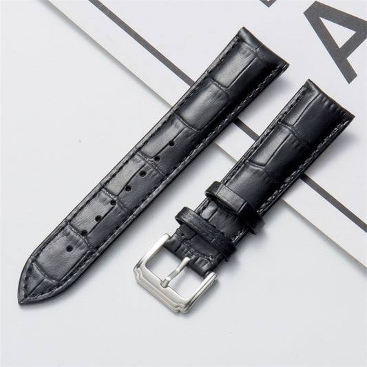 20mm Calf Leather Watch Band(Black) - Watch Bands by buy2fix | Online Shopping UK | buy2fix