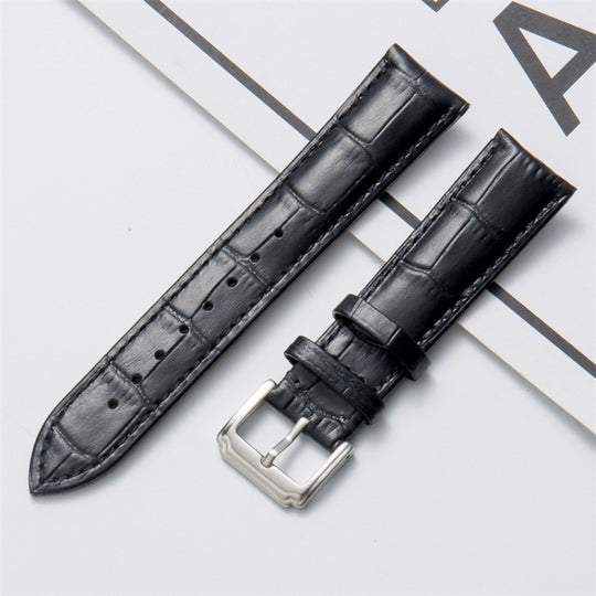 20mm Calf Leather Watch Band(Black)