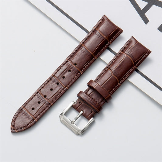 20mm Calf Leather Watch Band(Brown) - Watch Bands by buy2fix | Online Shopping UK | buy2fix