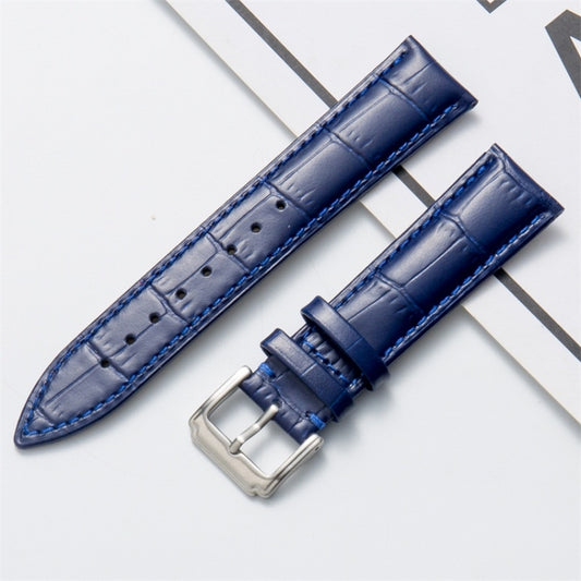 22mm Calf Leather Watch Band(Blue) - Watch Bands by buy2fix | Online Shopping UK | buy2fix