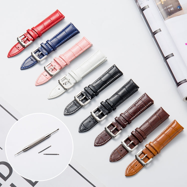 22mm Calf Leather Watch Band(Blue) - Watch Bands by buy2fix | Online Shopping UK | buy2fix