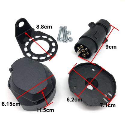 A0364 7 Pins 12N Electrics Converter Trailer Caravan Plug and Socket Adapter Connector - Terminal connectors by buy2fix | Online Shopping UK | buy2fix