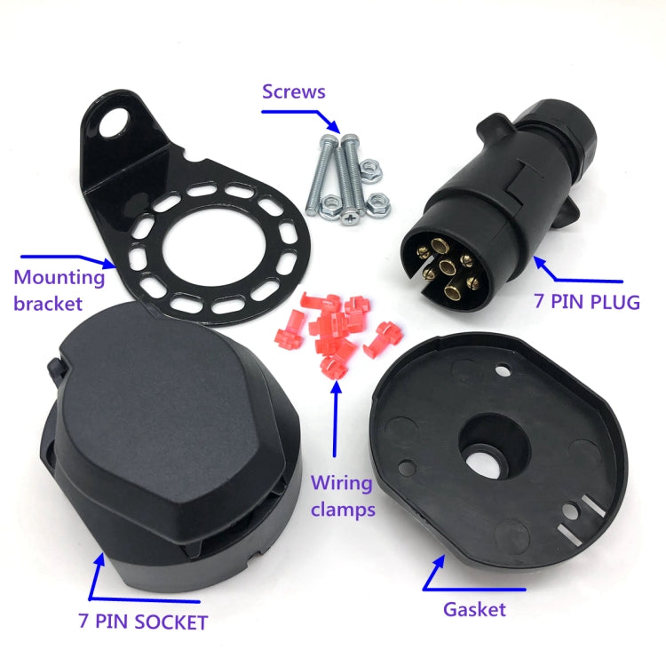 A0364 7 Pins 12N Electrics Converter Trailer Caravan Plug and Socket Adapter Connector - Terminal connectors by buy2fix | Online Shopping UK | buy2fix