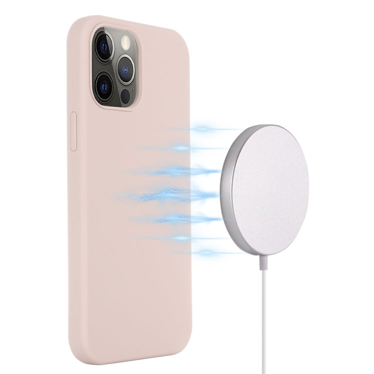 For iPhone 13 Pro Shockproof Silicone Magnetic Magsafe Case (Sand Pink) - iPhone 13 Pro Cases by buy2fix | Online Shopping UK | buy2fix