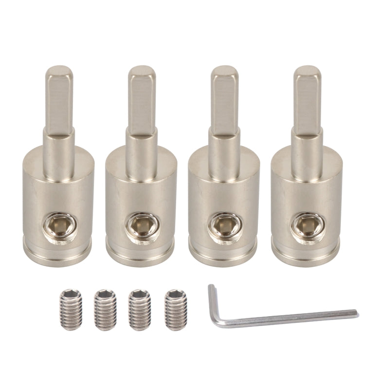 A5682 4 PCS Car Small Size Nickel-plated Brass 4GA to 8GA Audio Terminal Block with Screws - Terminal connectors by buy2fix | Online Shopping UK | buy2fix