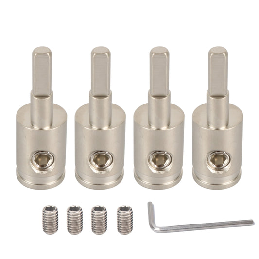 A5682 4 PCS Car Small Size Nickel-plated Brass 4GA to 8GA Audio Terminal Block with Screws - Terminal connectors by buy2fix | Online Shopping UK | buy2fix