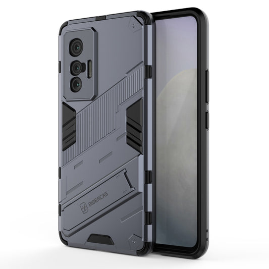 For vivo X70 Punk Armor 2 in 1 PC + TPU Shockproof Case with Invisible Holder(Grey) - vivo Cases by buy2fix | Online Shopping UK | buy2fix
