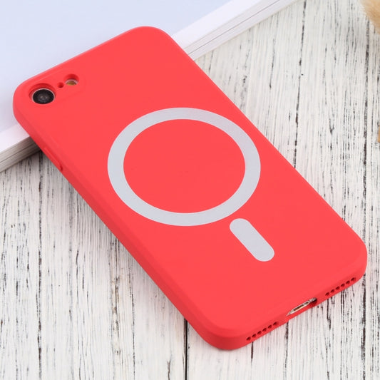 For iPhone SE 2022 / SE 2020 / 8 / 7 Silicone Full Coverage Shockproof Magsafe Case(Red) - iPhone SE 2022 / 2020 / 8 / 7 Cases by buy2fix | Online Shopping UK | buy2fix
