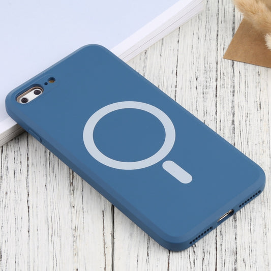 Silicone Full Coverage Shockproof Magsafe Case For iPhone 7 Plus / 8 Plus(Blue) - More iPhone Cases by buy2fix | Online Shopping UK | buy2fix