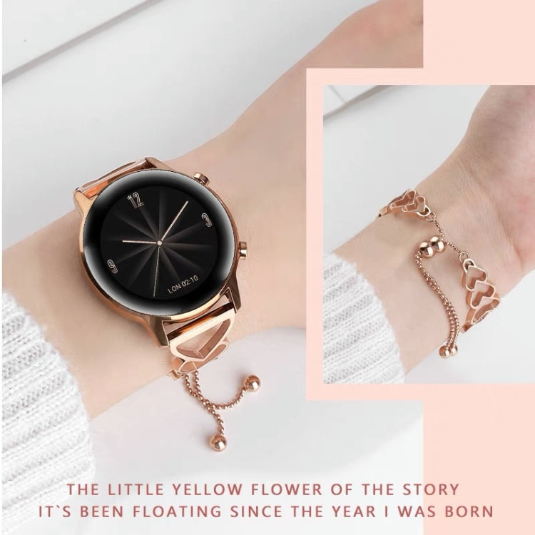 For Garmin Vivoactive 3 20mm Love Bracelet Metal Watch Band(Rose Gold) - Watch Bands by buy2fix | Online Shopping UK | buy2fix