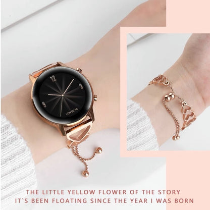 For Garmin Vivoactive 3 20mm Love Bracelet Metal Watch Band(Rose Gold) - Watch Bands by buy2fix | Online Shopping UK | buy2fix