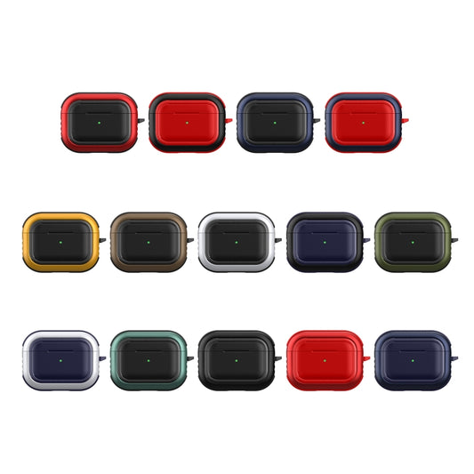 Wireless Earphones Shockproof TPU + PC Protective Case with Carabiner For AirPods Pro(Black+Silver) - For AirPods Pro by buy2fix | Online Shopping UK | buy2fix