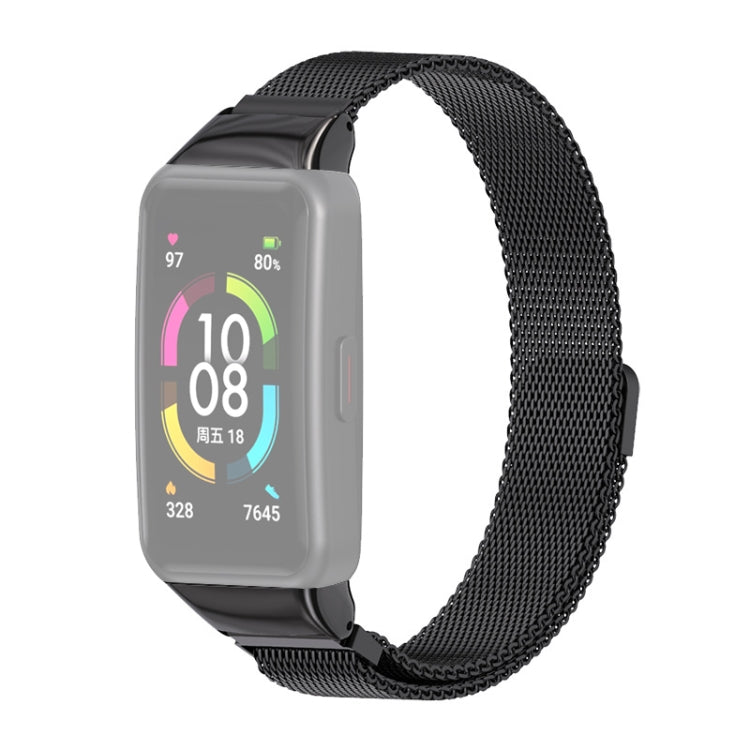 For Huawei Band 6 / Honor Band 6 / 7 MIJOBS Milan Stainless Steel Magnetic Watch Band(Black) - Watch Bands by MIJOBS | Online Shopping UK | buy2fix