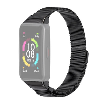 For Huawei Band 6 / Honor Band 6 / 7 MIJOBS Milan Stainless Steel Magnetic Watch Band(Black) - Watch Bands by MIJOBS | Online Shopping UK | buy2fix
