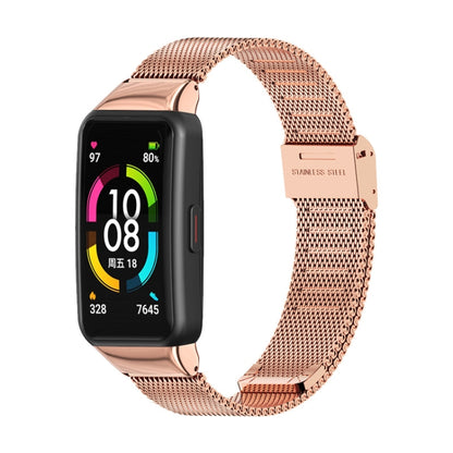 For Huawei Band 6 / Honor Band 6 / 7 MIJOBS Milan Stainless Steel Watch Band(Rose Gold) - Watch Bands by MIJOBS | Online Shopping UK | buy2fix
