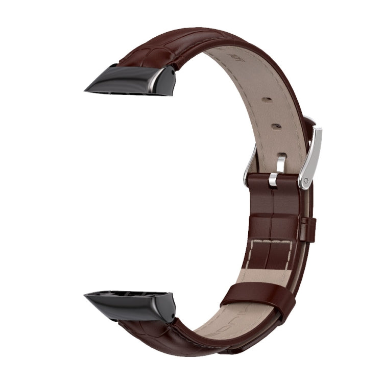 For Huawei Band 6 / Honor Band 6 / 7 MIJOBS Cowhide Leather Watch Band(Black) - Watch Bands by MIJOBS | Online Shopping UK | buy2fix