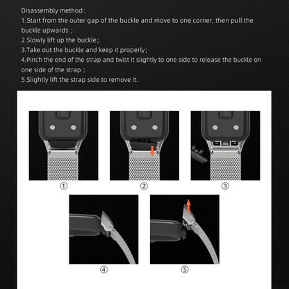 For Huawei Band 6 / Honor Band 6 / 7 MIJOBS Three Strains Stainless Steel Metal Buckle Watch Band(Black) - Watch Bands by MIJOBS | Online Shopping UK | buy2fix