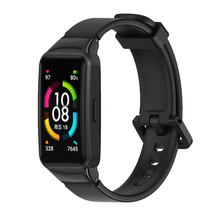 For Huawei Band 6 / Honor Band 6 / 7 MIJOBS Universal Breathable Silicone Watch Band(Black) - Watch Bands by MIJOBS | Online Shopping UK | buy2fix
