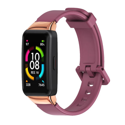 For Huawei Band 6 / Honor Band 6 / 7 MIJOBS Universal Breathable Silicone Watch Band(Rose Red) - Watch Bands by MIJOBS | Online Shopping UK | buy2fix