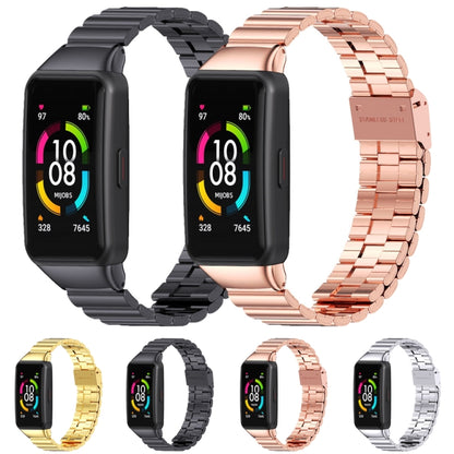 For Huawei Band 6 / Honor Band 6 / 7 MIJOBS Bamboo Joint Stainless Steel Metal Buckle Watch Band(Silver) - Watch Bands by MIJOBS | Online Shopping UK | buy2fix