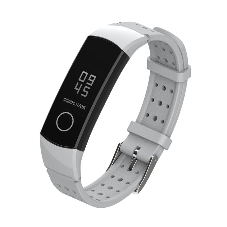 For Honor Band 4 / 5 MIJOBS Breathable Silicone Watch Band with Hole(Grey) - Watch Bands by MIJOBS | Online Shopping UK | buy2fix