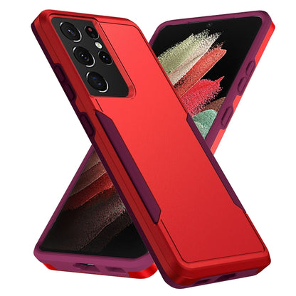 For Samsung Galay S21 Ultra 5G Pioneer Armor Heavy Duty PC + TPU Shockproof Case(Red) - Galaxy S21 Ultra 5G Cases by buy2fix | Online Shopping UK | buy2fix