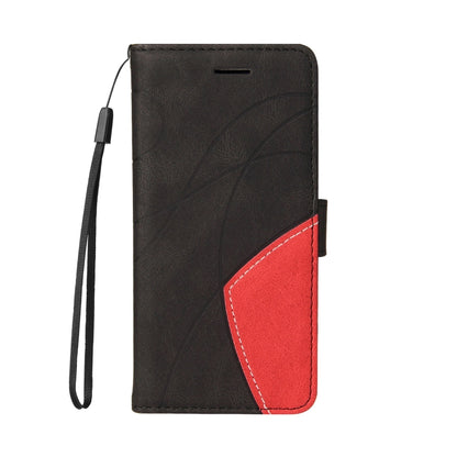 For iPhone 13 Dual-color Splicing Horizontal Flip PU Leather Case with Holder & Card Slots & Wallet(Black) - iPhone 13 Cases by buy2fix | Online Shopping UK | buy2fix