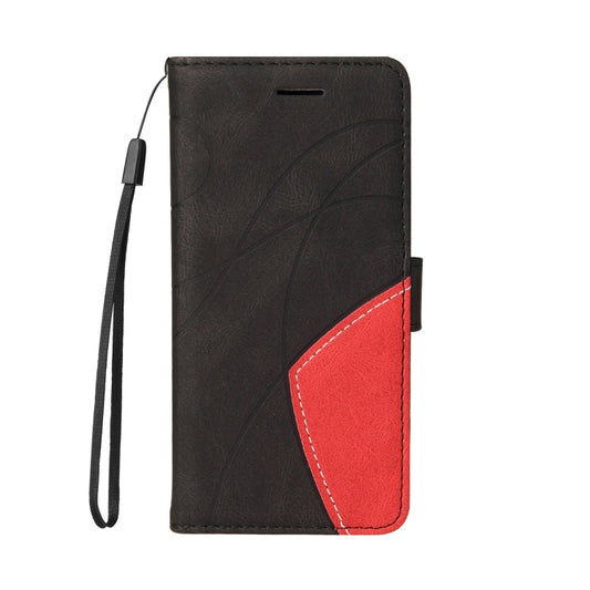 For iPhone 13 Dual-color Splicing Horizontal Flip PU Leather Case with Holder & Card Slots & Wallet(Black) - iPhone 13 Cases by buy2fix | Online Shopping UK | buy2fix