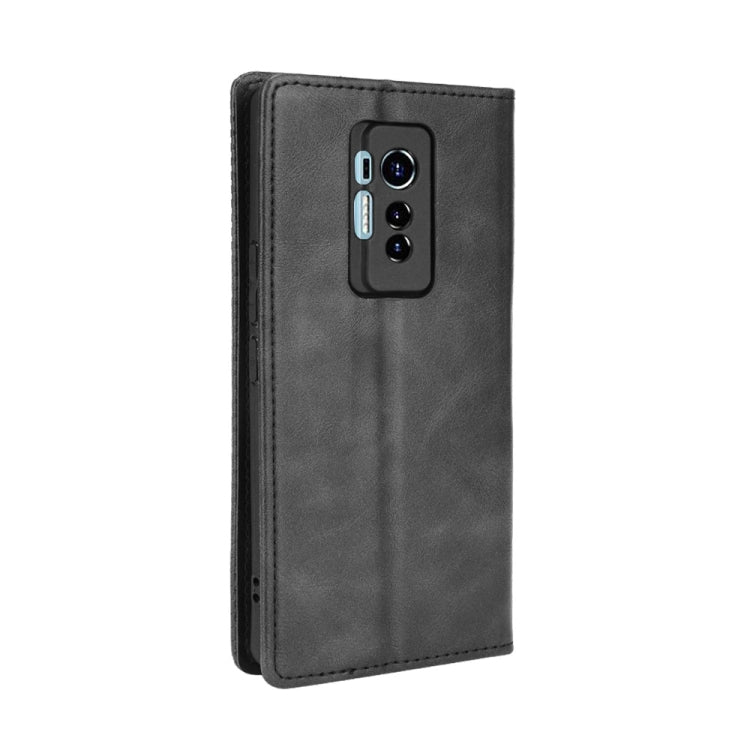 For Tecno Phantom X Magnetic Buckle Retro Pattern Horizontal Flip Leather Case with Holder & Card Slot & Wallet(Black) by buy2fix