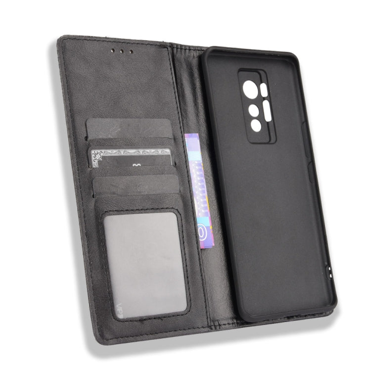 For Tecno Phantom X Magnetic Buckle Retro Pattern Horizontal Flip Leather Case with Holder & Card Slot & Wallet(Black) by buy2fix