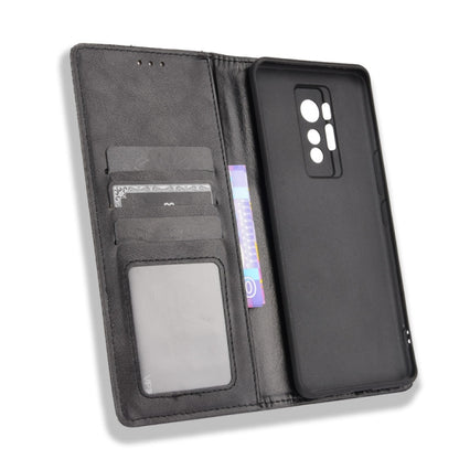 For Tecno Phantom X Magnetic Buckle Retro Pattern Horizontal Flip Leather Case with Holder & Card Slot & Wallet(Black) by buy2fix