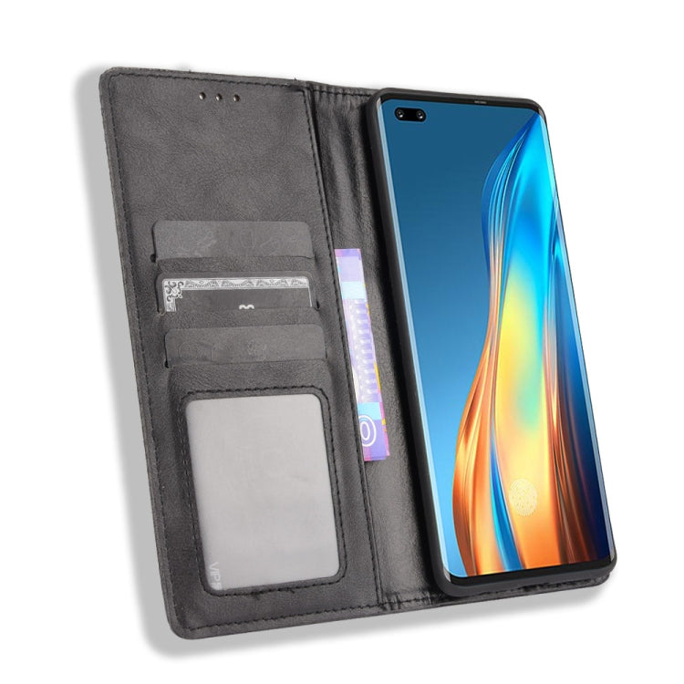 For Tecno Phantom X Magnetic Buckle Retro Pattern Horizontal Flip Leather Case with Holder & Card Slot & Wallet(Black) by buy2fix