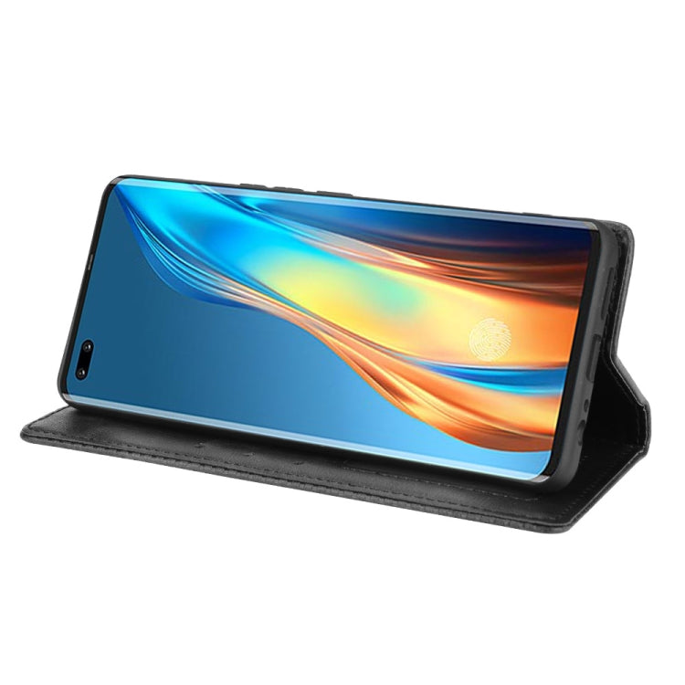 For Tecno Phantom X Magnetic Buckle Retro Pattern Horizontal Flip Leather Case with Holder & Card Slot & Wallet(Black) by buy2fix