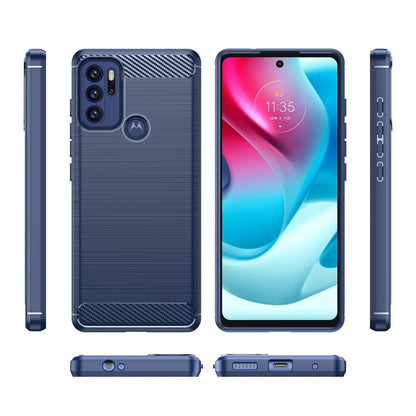 For Motorola Moto G60S Brushed Texture Carbon Fiber TPU Case(Navy Blue) - Motorola Cases by buy2fix | Online Shopping UK | buy2fix