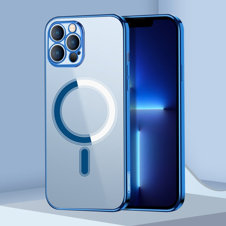 For iPhone 11 Classic Electroplating Shockproof Magsafe Case (Blue) - iPhone 11 Cases by buy2fix | Online Shopping UK | buy2fix