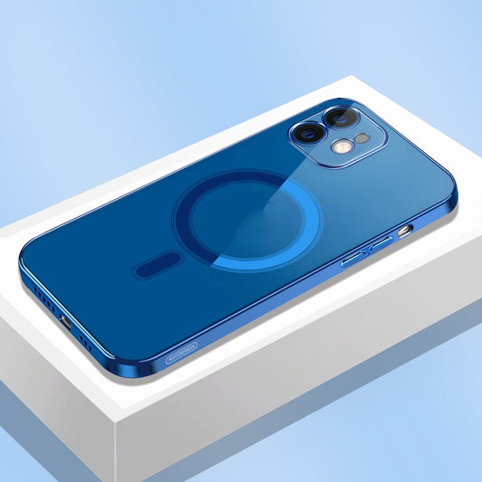 For iPhone 11 Classic Electroplating Shockproof Magsafe Case (Blue) - iPhone 11 Cases by buy2fix | Online Shopping UK | buy2fix