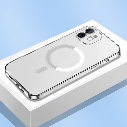 For iPhone 11 Pro Max Classic Electroplating Shockproof Magsafe Case (Silver) - iPhone 11 Pro Max Cases by buy2fix | Online Shopping UK | buy2fix